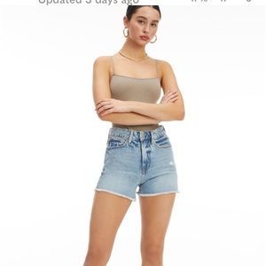 GOOD AMERICAN Cut-Off Denim short